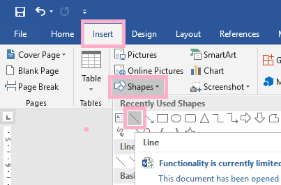 Shapes Line Word