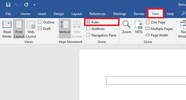 Check Ruler Word 2016 Check Ruler Word 2016
