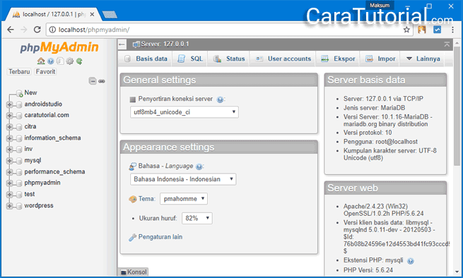 phpMyAdmin Xampp