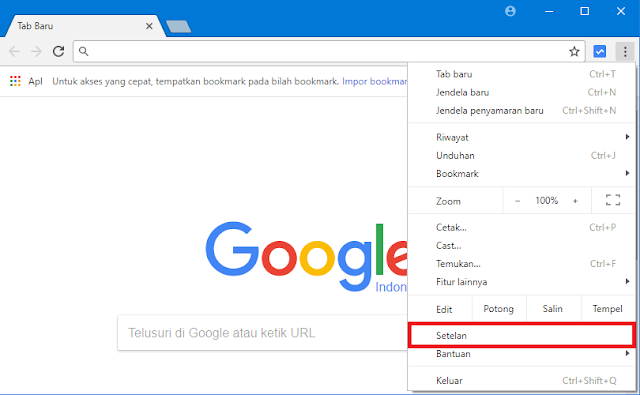 Menu Setelan Chrome Menu Setelan Chrome