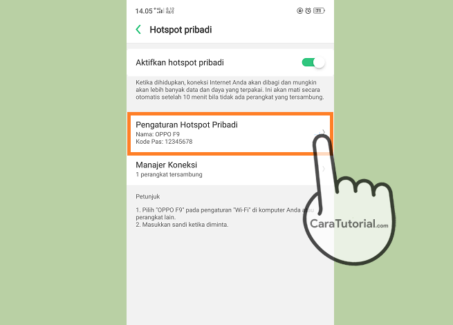 Cara Mengaktifkan Hotspot Pribadi di HP OPPO F9 Cara Mengaktifkan Hotspot Pribadi di HP OPPO F9