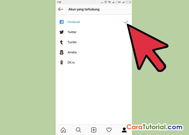 akun tertaut intagram